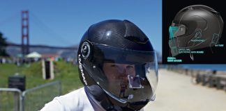 Motocyklowe kaski z wyswietlaczami