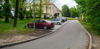 Park Sanguszkow asfaltowa sciezka