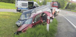 Zderzenie trzech samochodow