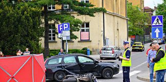 Wypadek motocyklisty