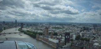 Panorama londynu. Widok z London eye