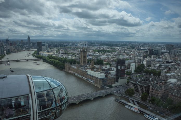 Panorama londynu. Widok z London eye Panorama londynu. Widok z London eye