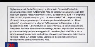 TVP przeprasza dziennikarza TVN
