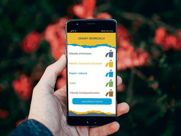 Aplikacja kiedy śmieci - wyszukiwarka