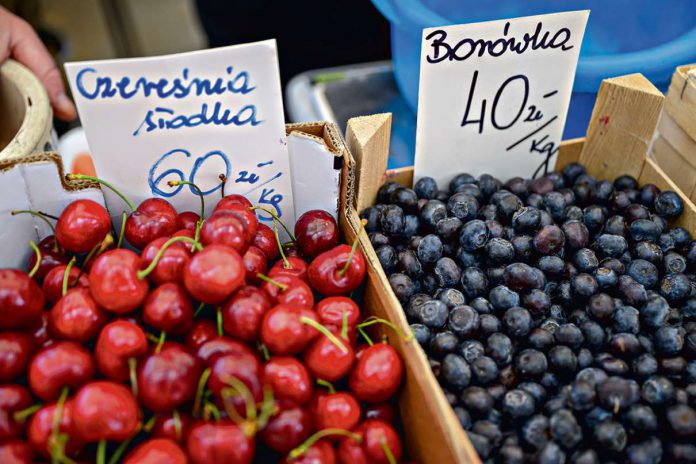 Dwucyfrowa cena za czereśnie i truskawki