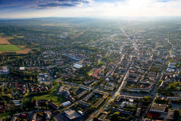 Tarnów z lotu ptaka panorama