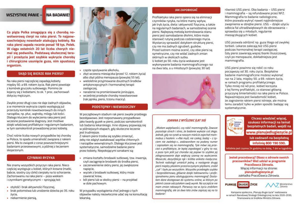 Kontroluj piersi profilaktycznie