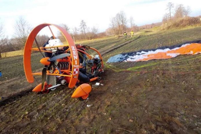 Łęg Tarnowski: Wypadek paralotniarza