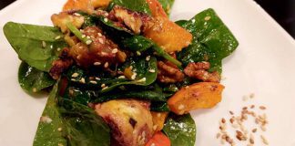 Sałatka z kozim serem, figami i dynią