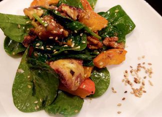 Sałatka z kozim serem, figami i dynią