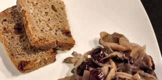 Boczniaki z żurawiną