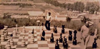 Wielka szachownica na „Marcince” w latach 80. XX wieku