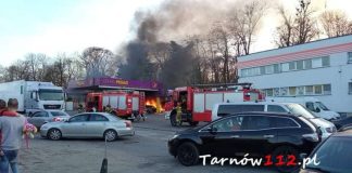 Tarnów - pożar na stacji paliw