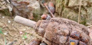 Niebezpieczny granat przyjechał na działkę