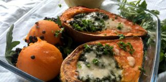 Faszerowane bataty ze szpinakiem