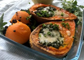 Faszerowane bataty ze szpinakiem