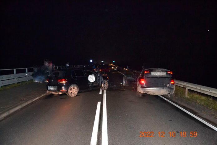 Karambol na moście na Dunajcu