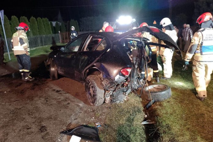 Kierowca seata uderzył w ogrodzenie