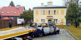 Pożar samochodu Gumniska