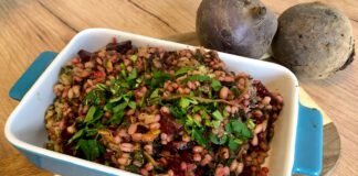 Pęczotto z pieczonymi burakami