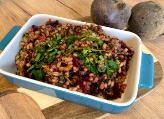 Pęczotto z pieczonymi burakami