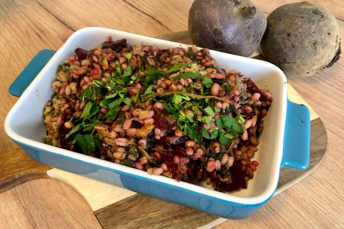 Pęczotto z pieczonymi burakami