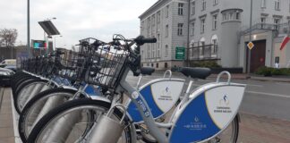 Jedna ze stacji Tarnowskiego Roweru Miejskiego.