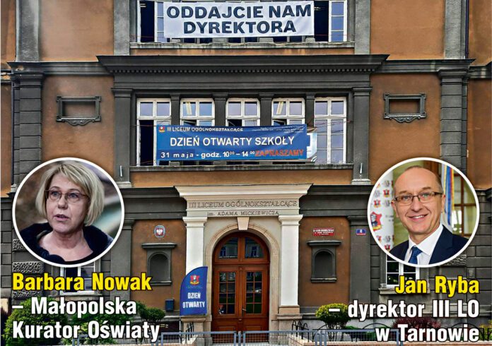 Dyrektor III LO w Tarnowie, który chciał pomóc uczennicy, sam popadł w tarapaty