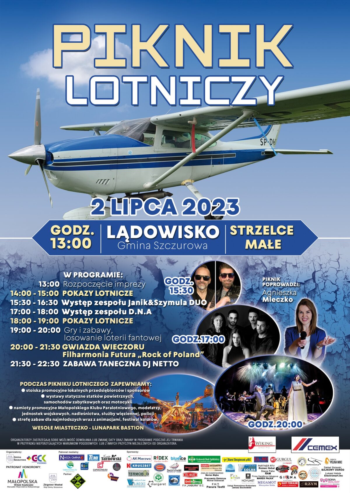 Piknik lotniczy w Strzelcach Małych 2023 - plakat