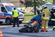 Rzepiennik Strzyżewski - wypadek z udziałem motocykla