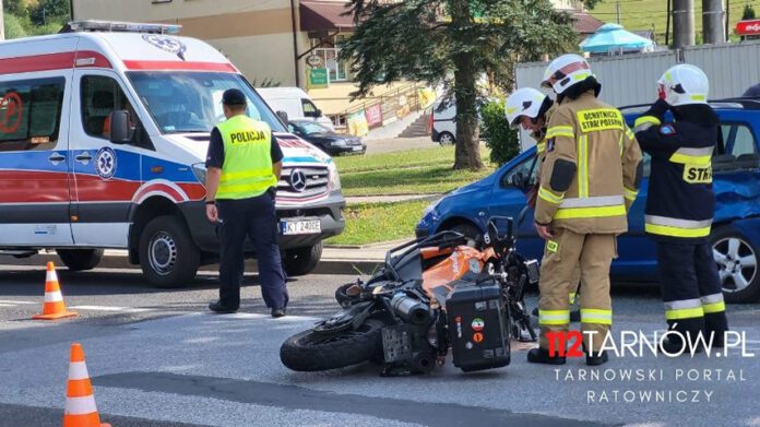 Rzepiennik Strzyżewski - wypadek z udziałem motocykla