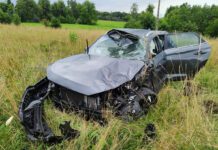 Wypadek z dachowaniem w Gosprzydowej