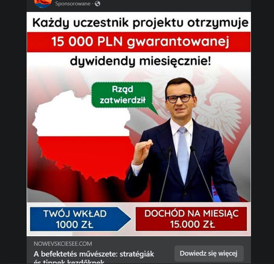 Facebook oszustwo