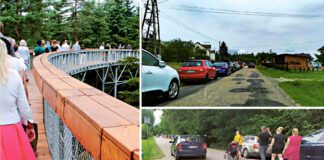 Niebezpiecznie przy ścieżce w koronach drzew