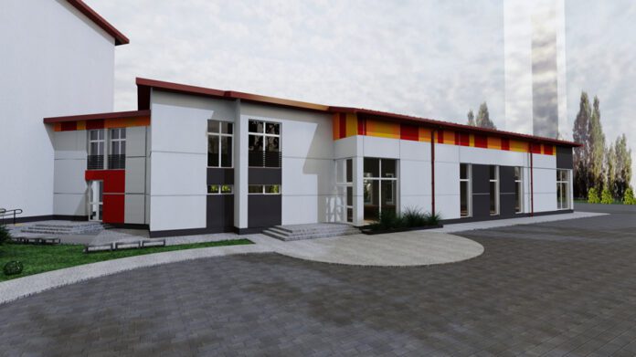 Wizualizacja nowej hali sportowej w Porębie Radlnej, fot. UG Tarnów