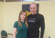 Sylwia Wiatr z sędzią Szymonem Marciniakiem