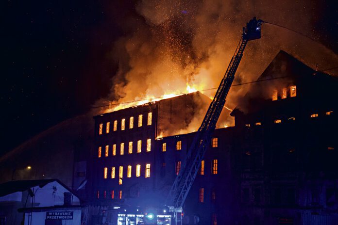 Pożar Młyna Szancera w Tarnowie