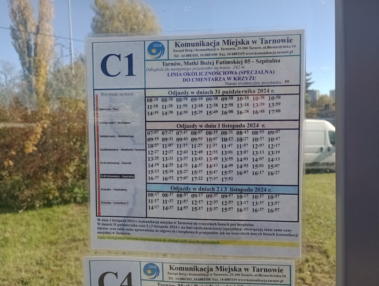 Rozkład jazdy linii C1