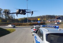 Policyjny dron, fot. KMP w Tarnowie