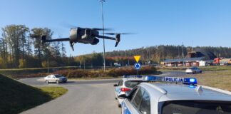 Policyjny dron, fot. KMP w Tarnowie