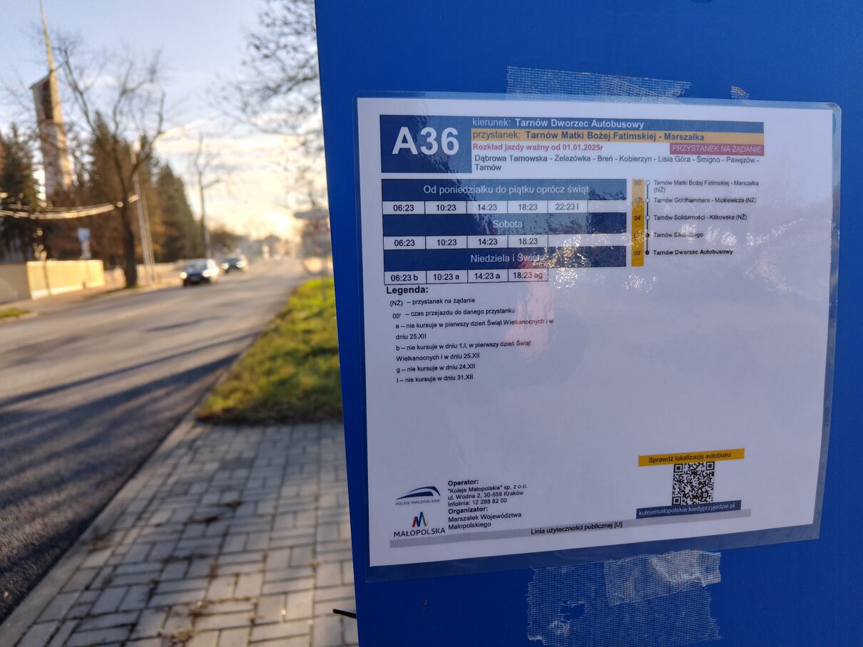 Rozkład jazdy linii A36