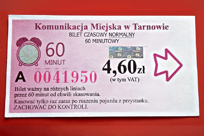 MPK Tarnów - bilet-papierowy
