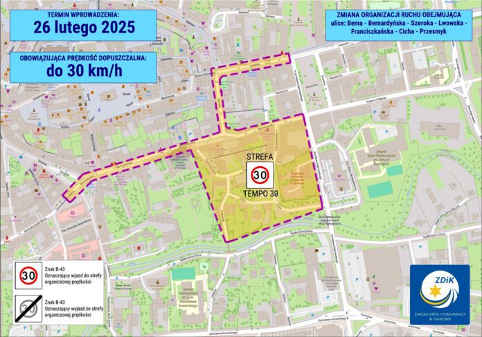 wolniejsza jazda po Tarnowie