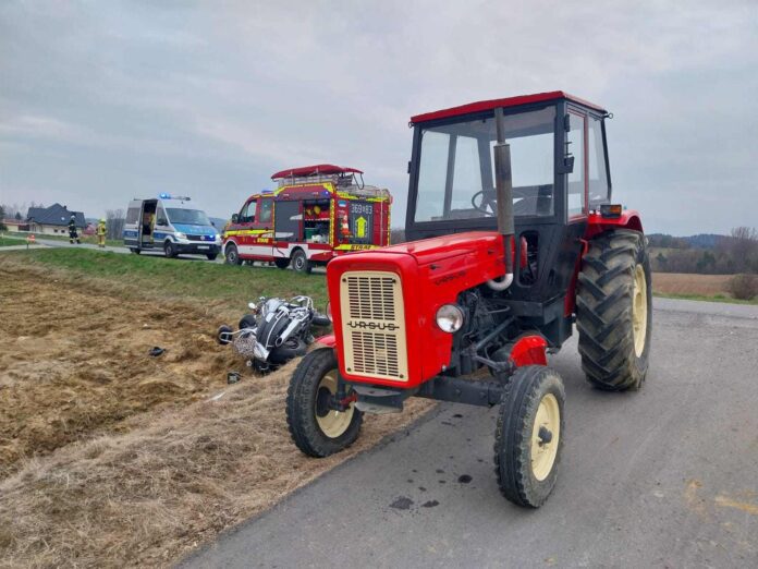 Wypadek motocyklowy w Joninach