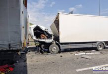 Zderzenie ciężarówek na autostradzie - Jedna osoba nie żyje