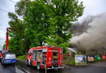 Tarnów - Płoną baraki przy Krzyskiej