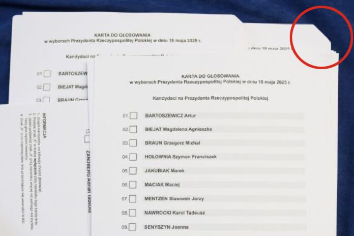 Ścięty róg karty wyborczej to nie fałszerstwo