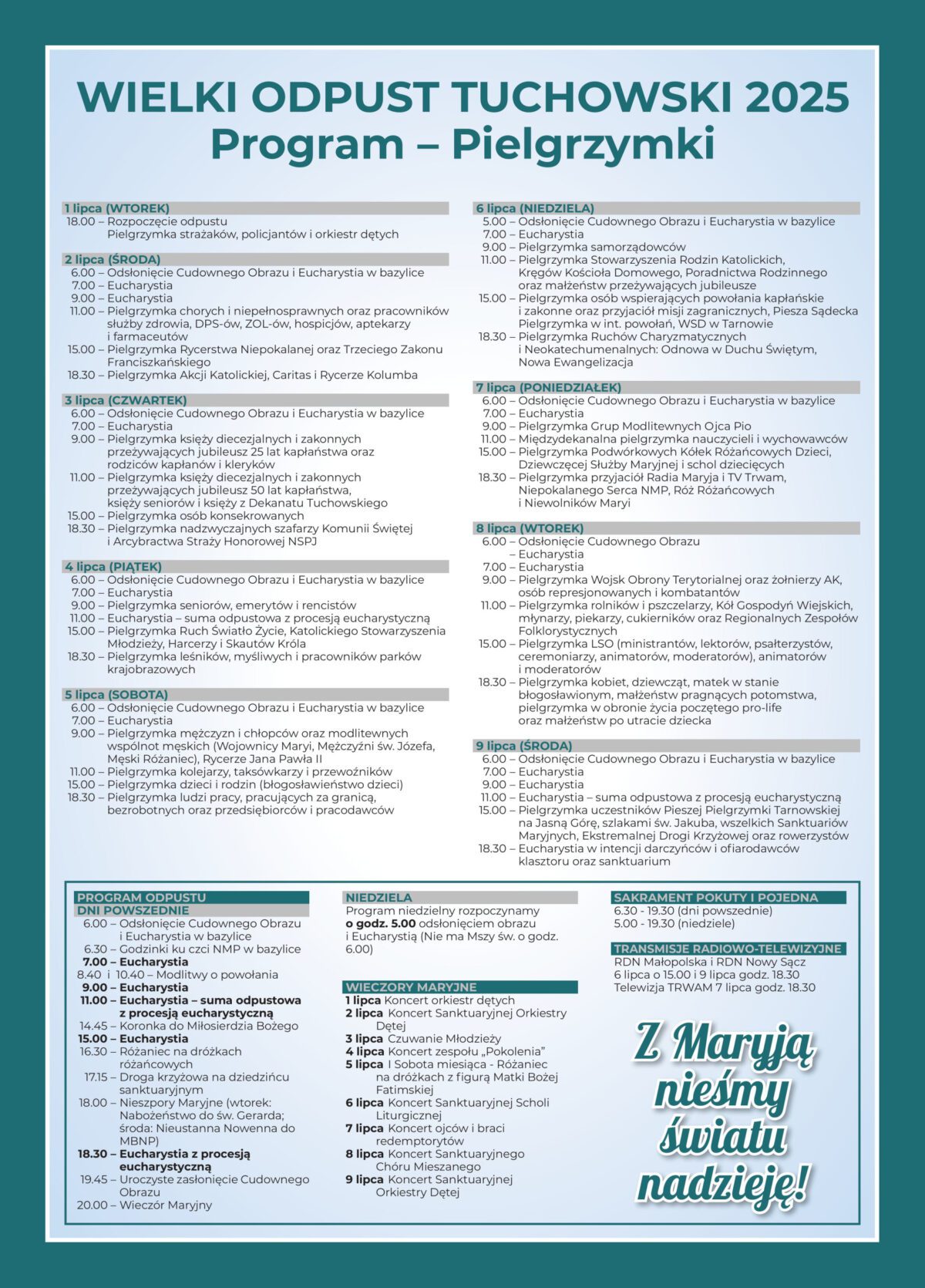 Wielki Odpust Tuchowski - Program 2025