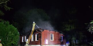 Pożar domu w Jurkowie, fot. PSP Brzesko