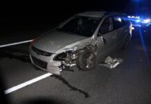 Nietrzeźwy kierowca uderzył w bariery w Ładnej. Uciekał w stronę lasu Pijany Kierowca